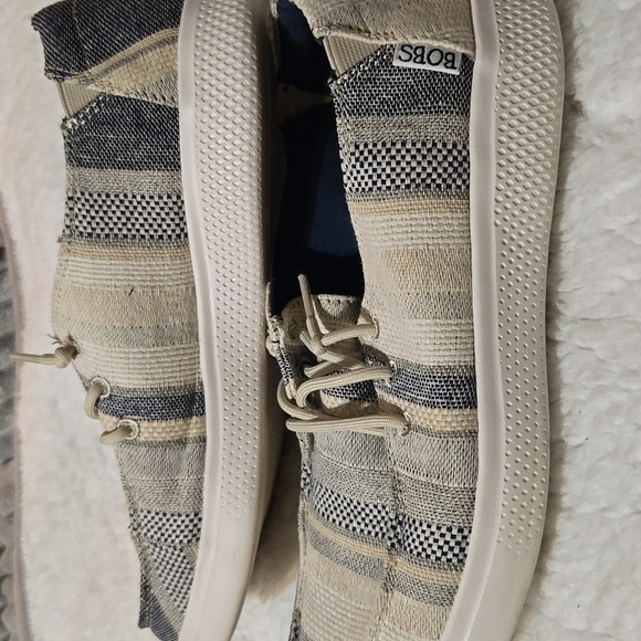 BOBS from Skechers Striped Flats - Cream and Black - Picture 6 of 8